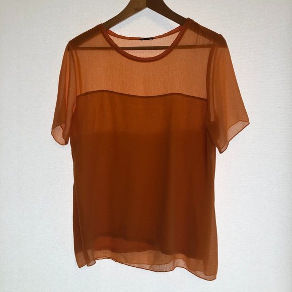 Zara - Sheer Yellow Tee - Picture 1 of 2